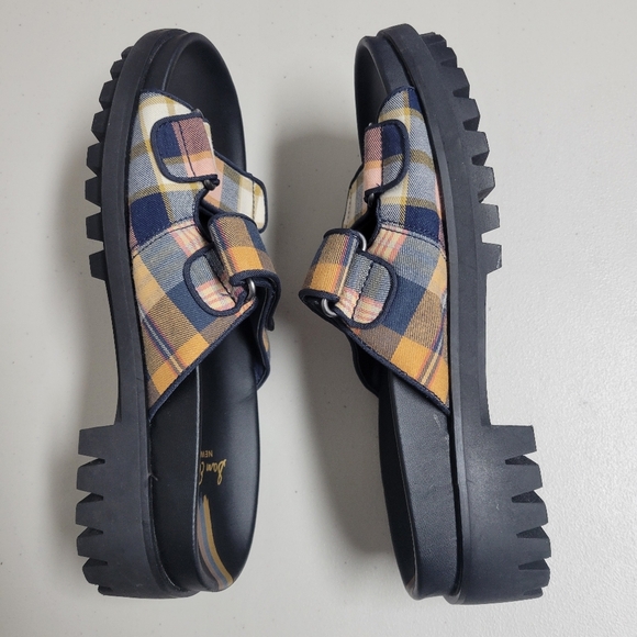 Sam Edelman  Eliana Mustard Plaid  Sandals Size 9. - Picture 5 of 11